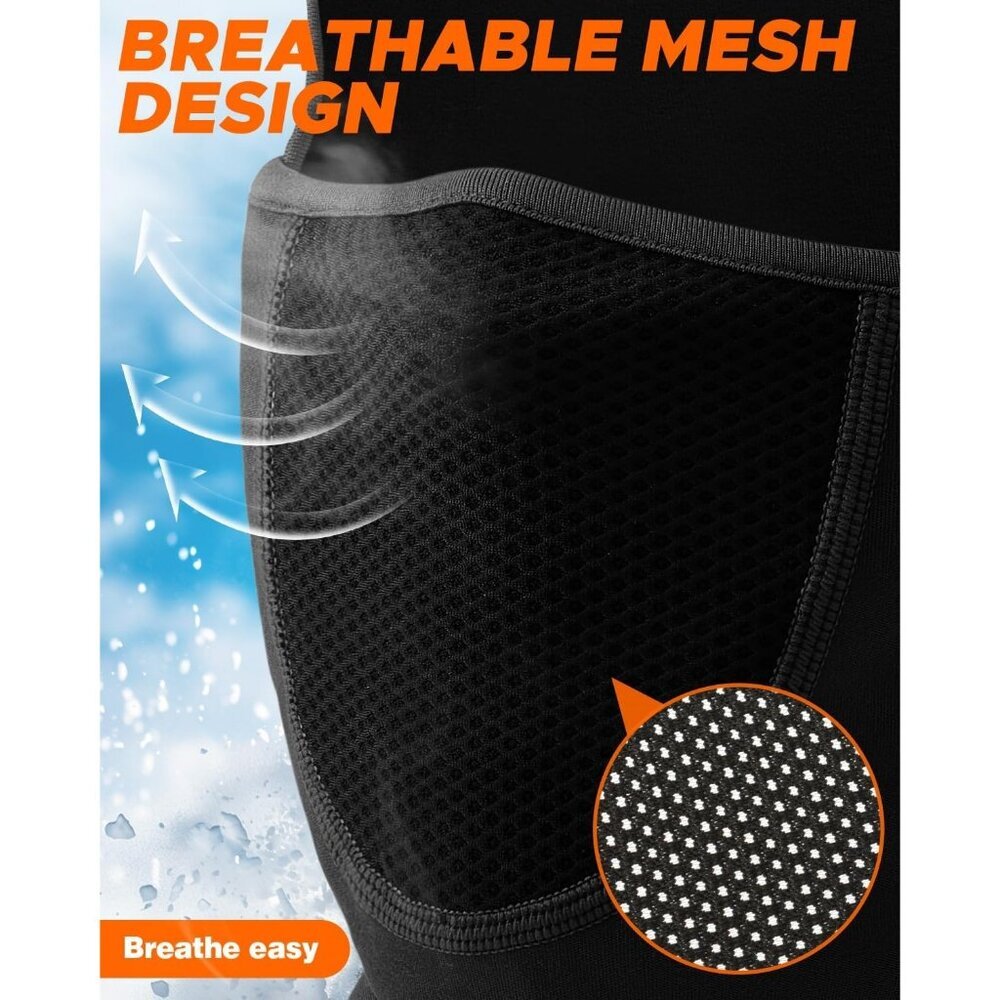 Women's Face Ski Mask with Movable Design Fleece Winter Face Cover Black - Picture 3 of 7